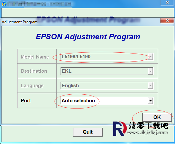 epson L5198 L5190废墨清零软件_清零工具